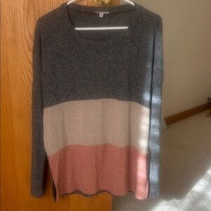 White Birch Women's Colorblock Sweater - Black, Cream, Pink